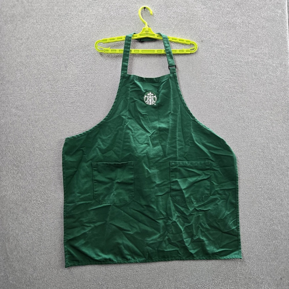 Starbucks Men Pants Green Embroidered Apron Workwear Logo